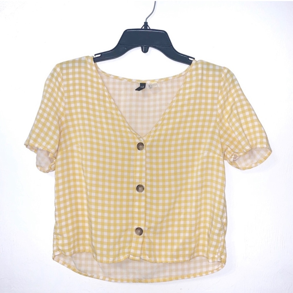 H&M Yellow Plaid Top